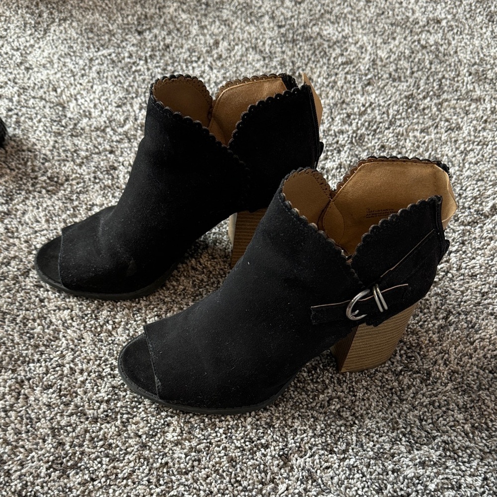 Maurices Black Ankle Booties with Buckle Detail